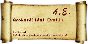 Árokszállási Evelin névjegykártya