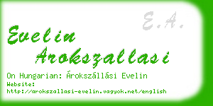 evelin arokszallasi business card